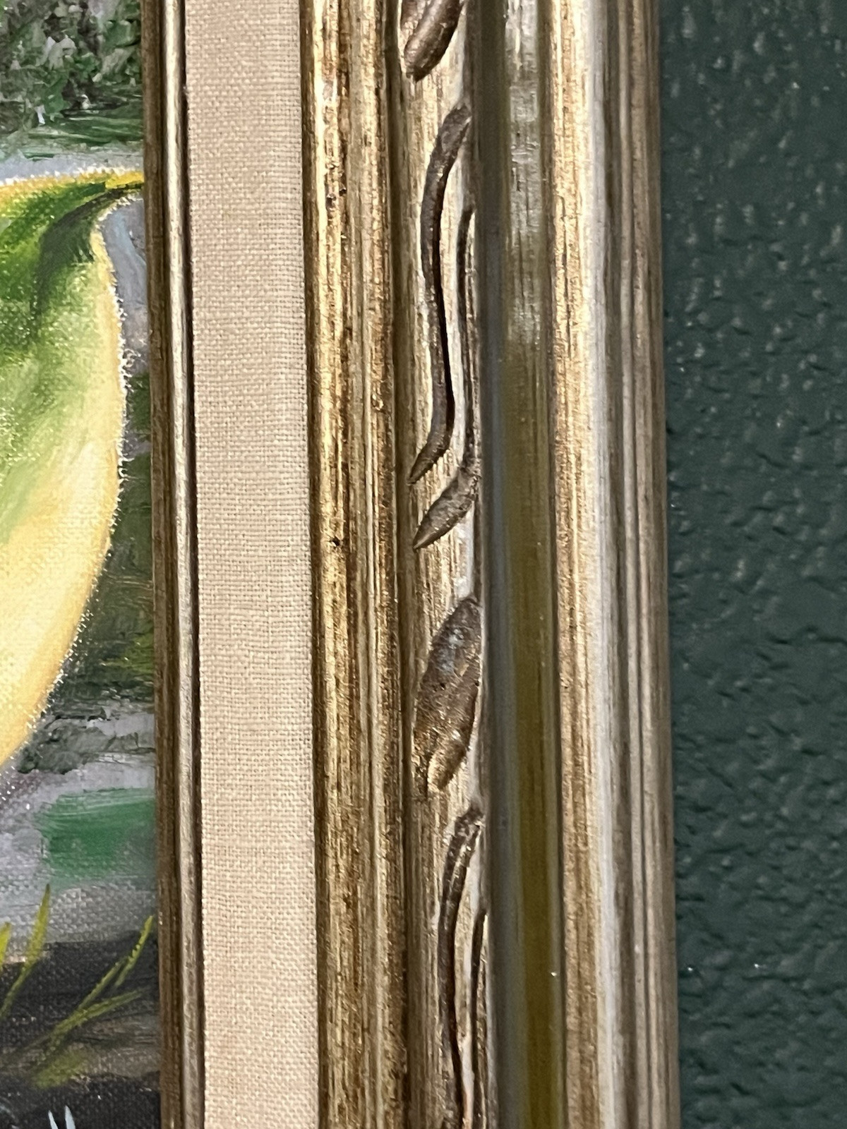 Original Painted Lilly Flowers ￼On Canvas Stunning Wood Frame 21.5×18”