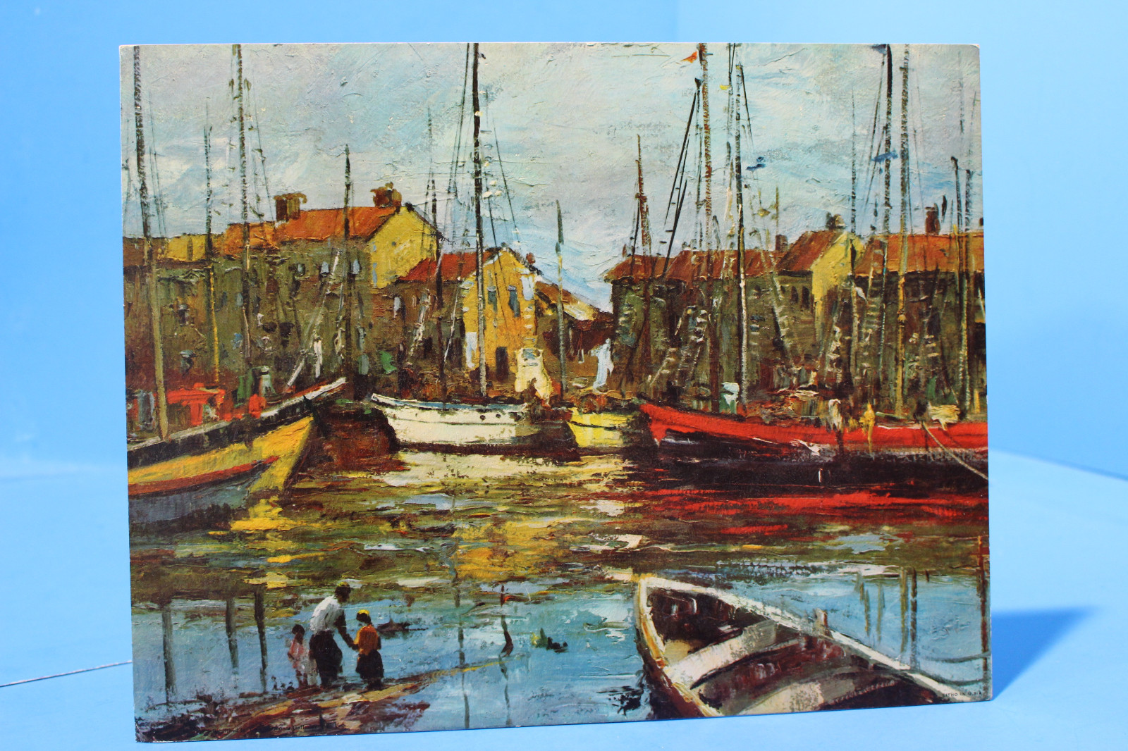 Manor Galleries Lithographic Artwork Reproduction, «Boats in Harbor» by Martin
