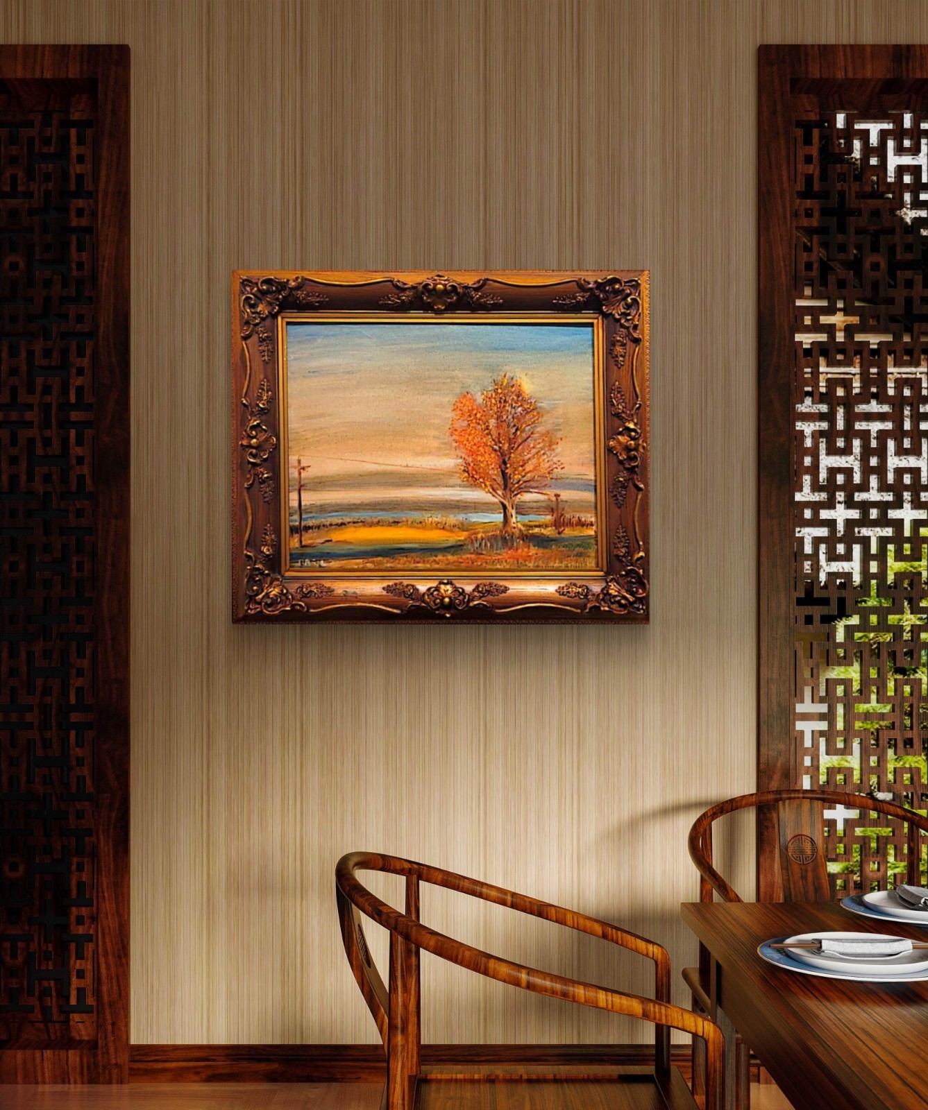 First Light over at Fingerlakes Unique Abstract Expressionism Oil Painting
