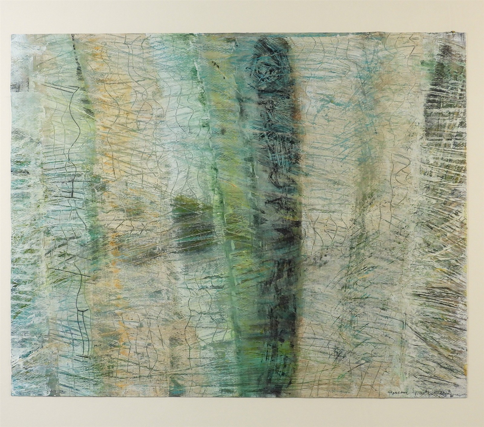 Roseann Spinale Mark XX Century Connecticut Artist Abstract Mixed Media Painting