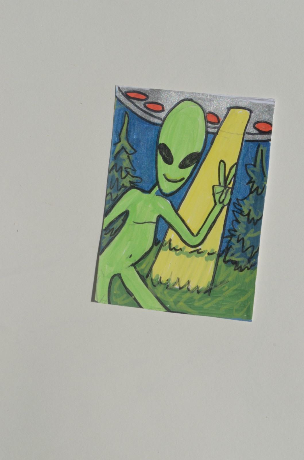 ACEO Originals Alien UFO B Original Art Paintings not a print