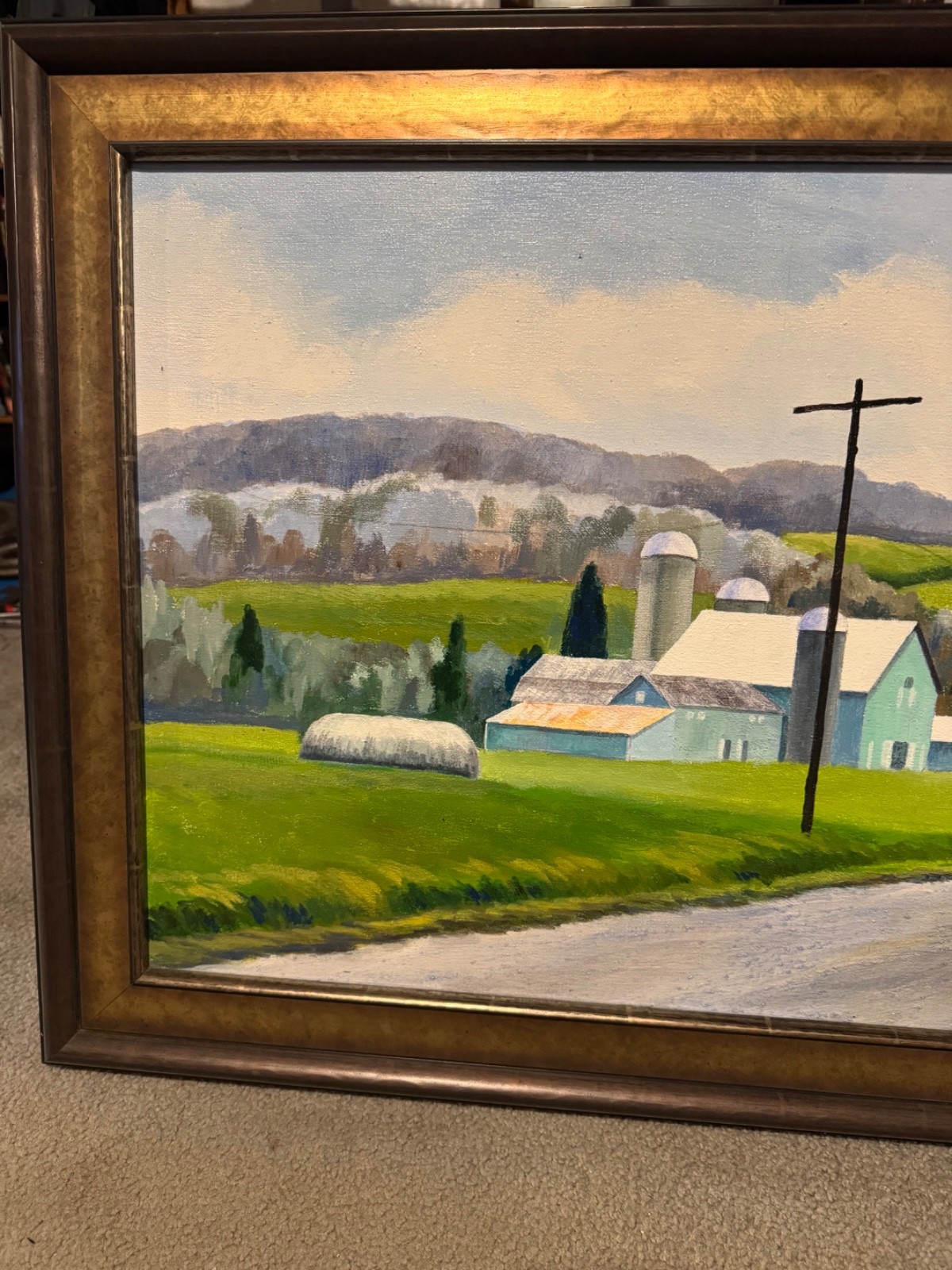 Bledsoe Original oil Painting Country Road, signed 30 H, 40 W