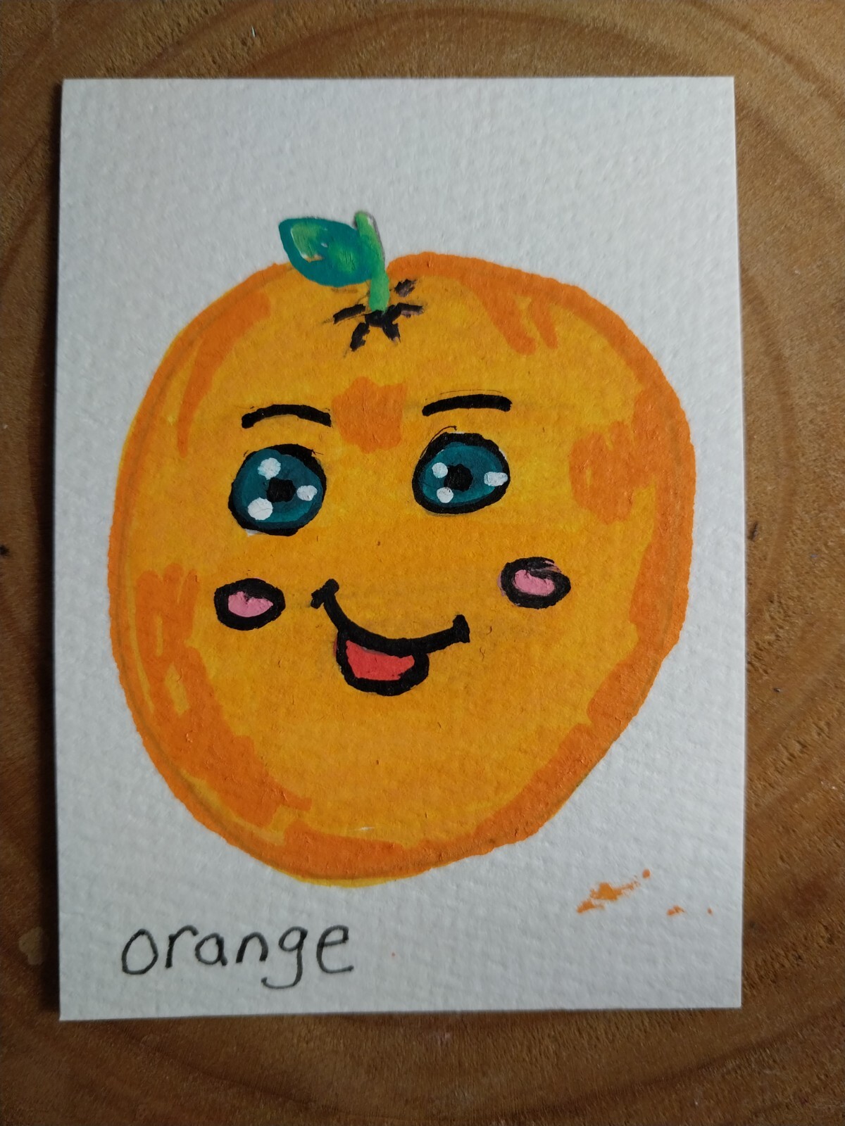 GAT PAINTINGS IMPRESSIONISM ORIGINAL COLLECTIBLE WHIMSICAL FRUIT ORANGE KITCHEN