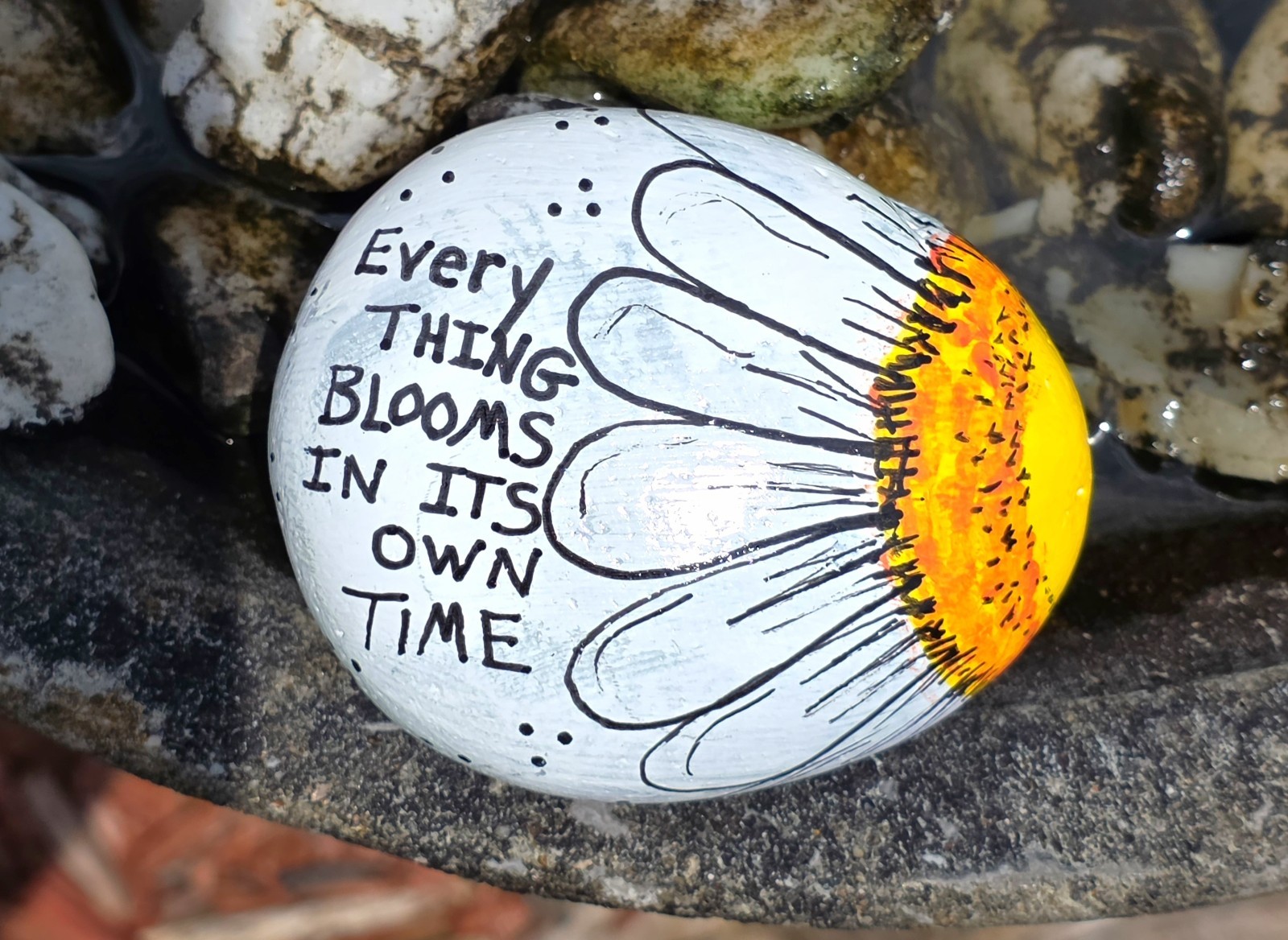 Hand Painted Kindness Rock painting Art Gift flowers faith