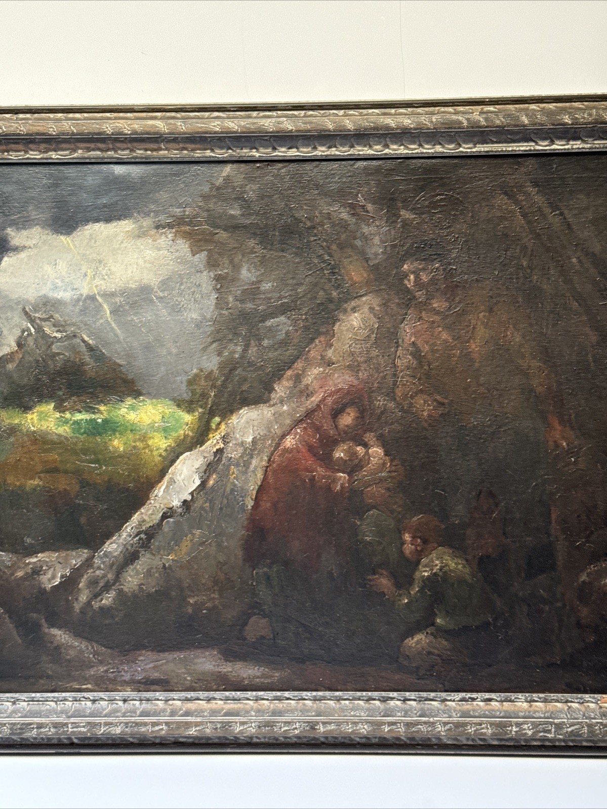 EUGENE HIGGINS PAINTING ANTIQUE EXPRESSIONIST STORM LANDSCAPE FAMILY WPA FAMOUS