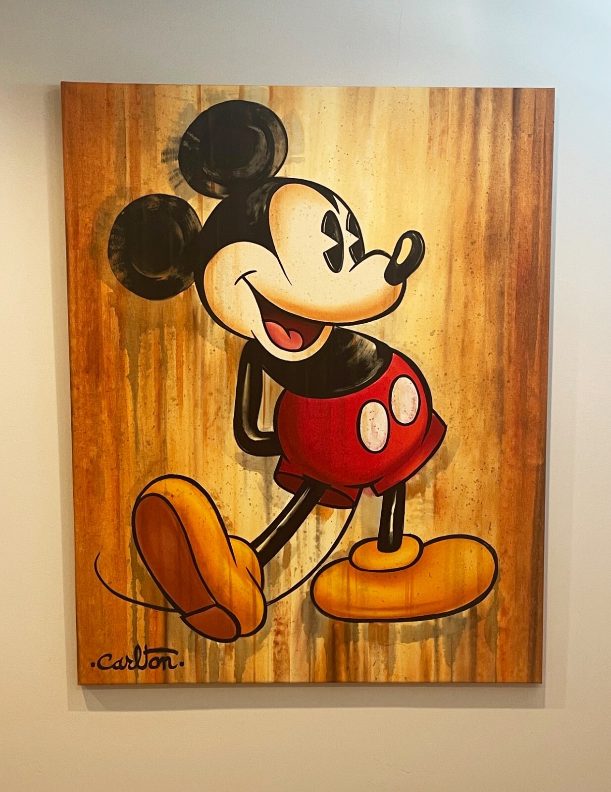 Mickey Mouse Trevor Carlton Signed Original Painting Disney Art Vintage Mickey