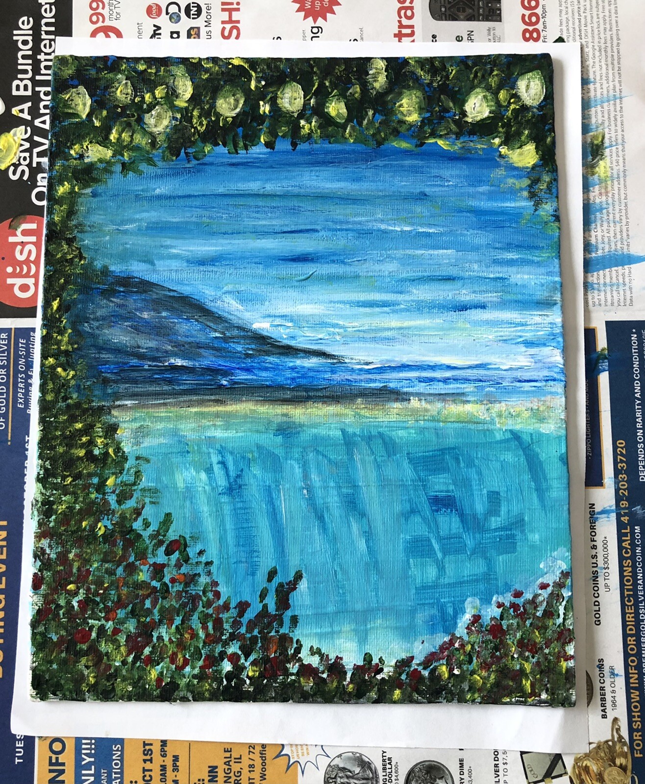 Italian Coast Acrylic Texture 8×10 Canvas Board – NEW
