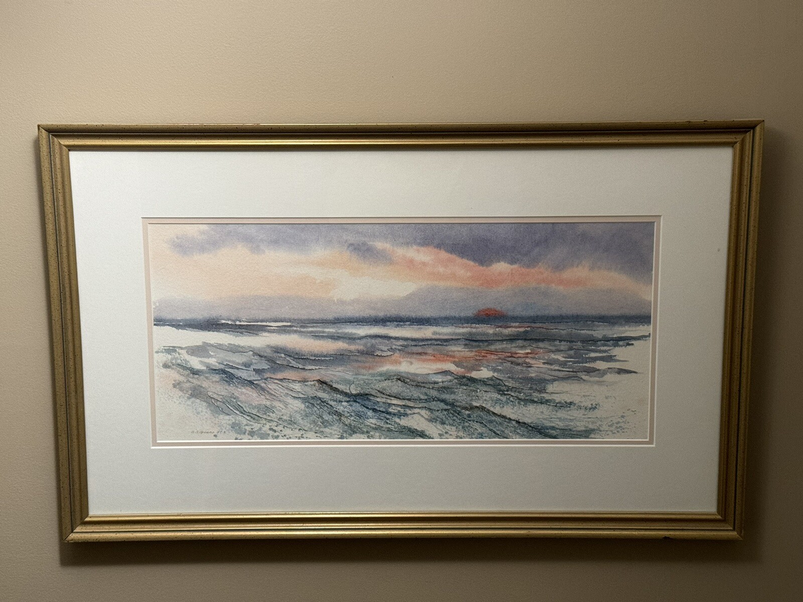 1987 Original Watercolor Painting by Gary Greene, «Rehobeth Rise»