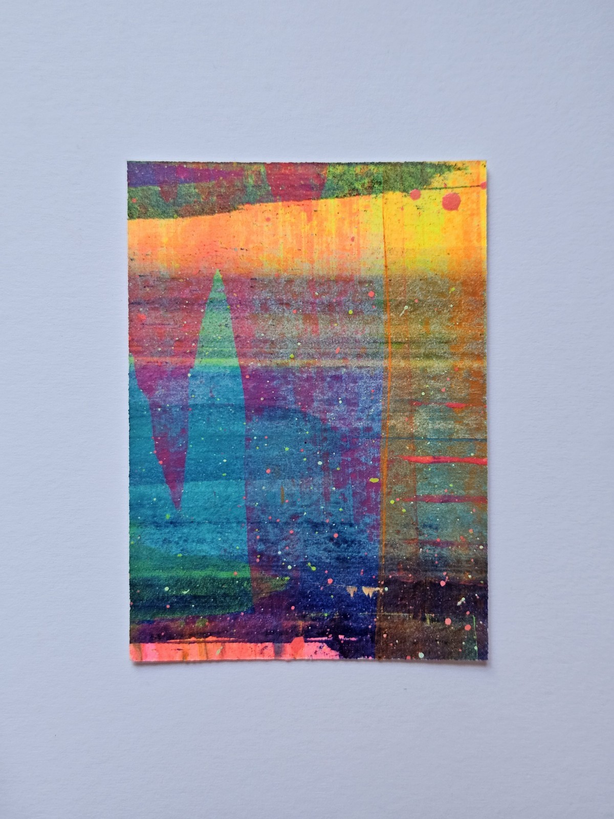 ACEO Quadriptych Original Abstract Scrape Landscape, Jackie T Creates, Series 10