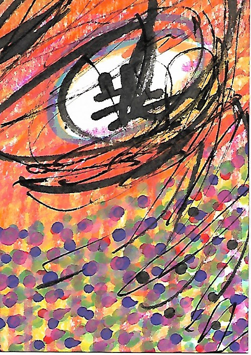 ACEO ATC CARD «Blinding Morning» REASOR Original Abstract Painting 2.5×3.5