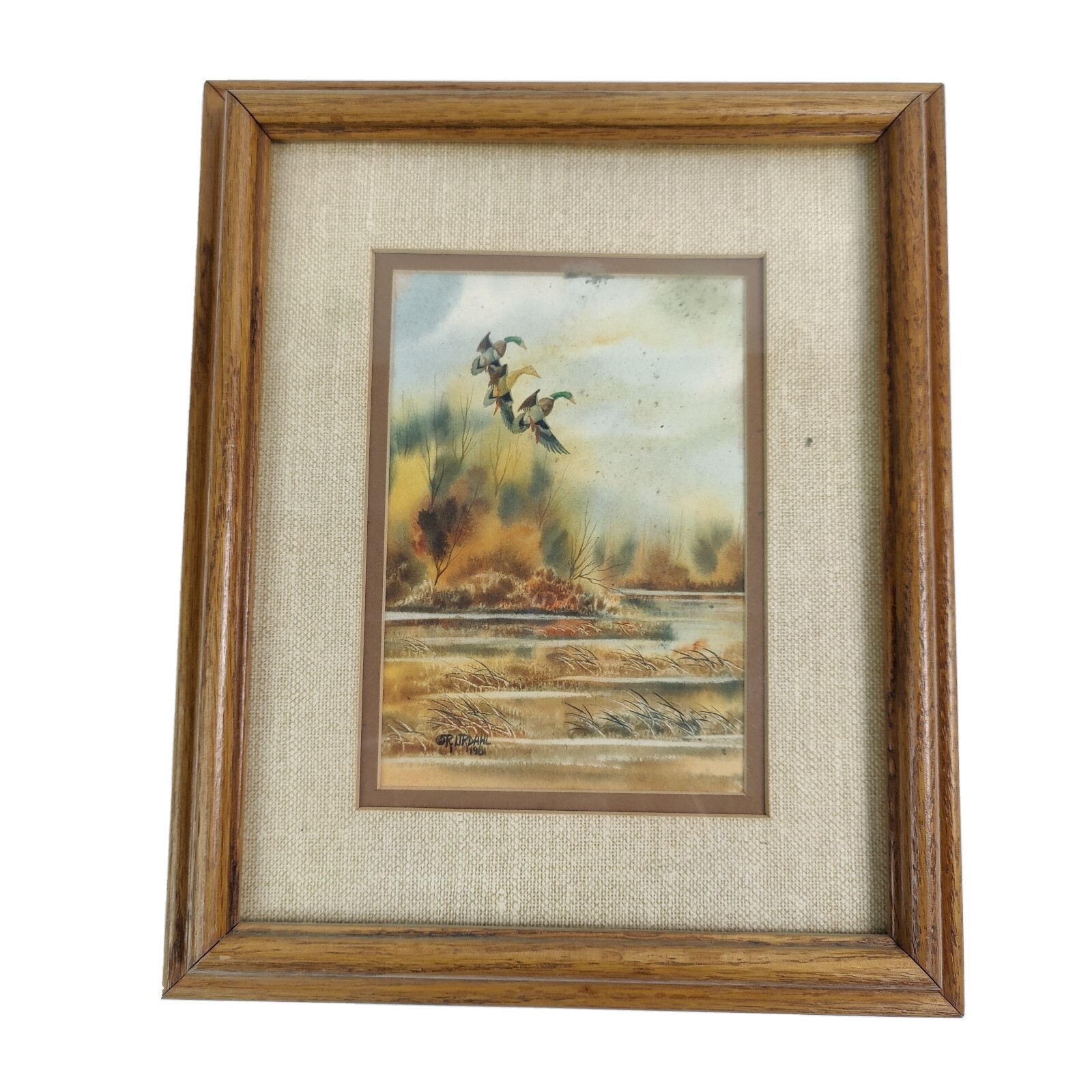 Mallard Ducks Flying Original Watercolor by Ron Urdahl 1981