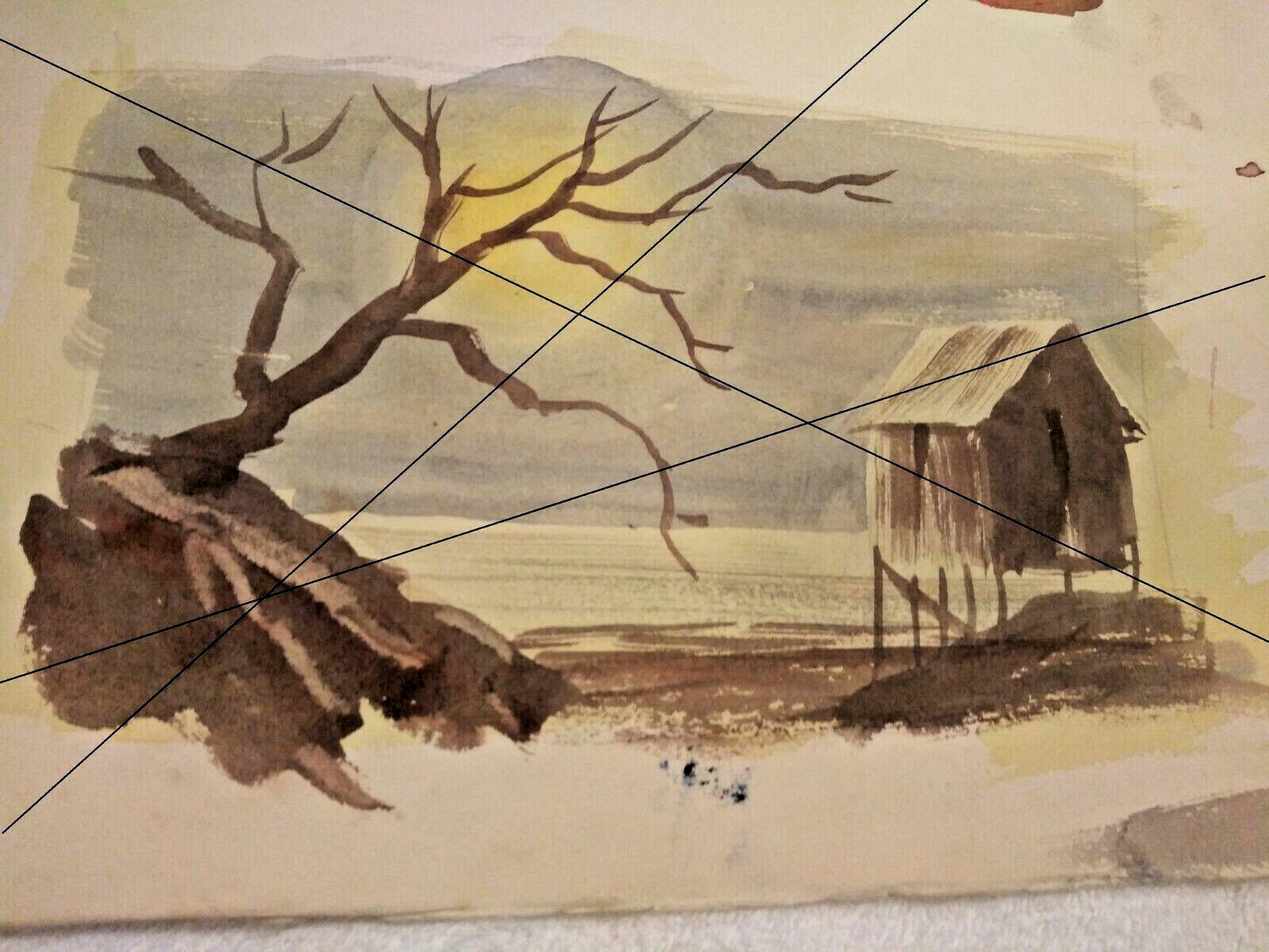Authenticate J. Robert Burnell Painting, Watercolor, Landscape w/ Barn, Virginia
