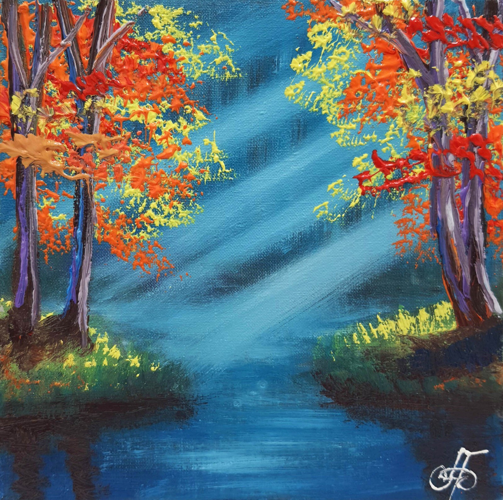 Gift Original Hand Painted Autumn Landscape Wall Art Home Decor Ukrainian Artist