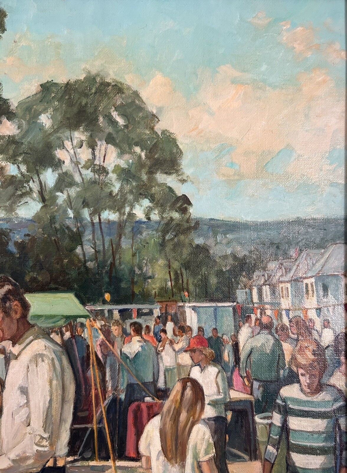 Mary Ellen Silkotch NJ Original Oil Canvas “Church Fair” Realism Painting 1981