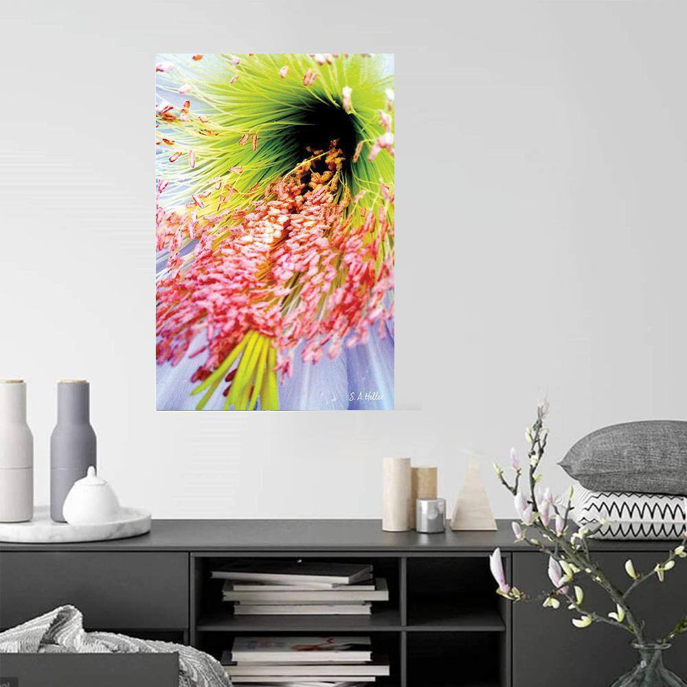 INTO the BLOOM by Steven A. Heller 1 Piece Unframed Canvas Drawing Print Abstrac