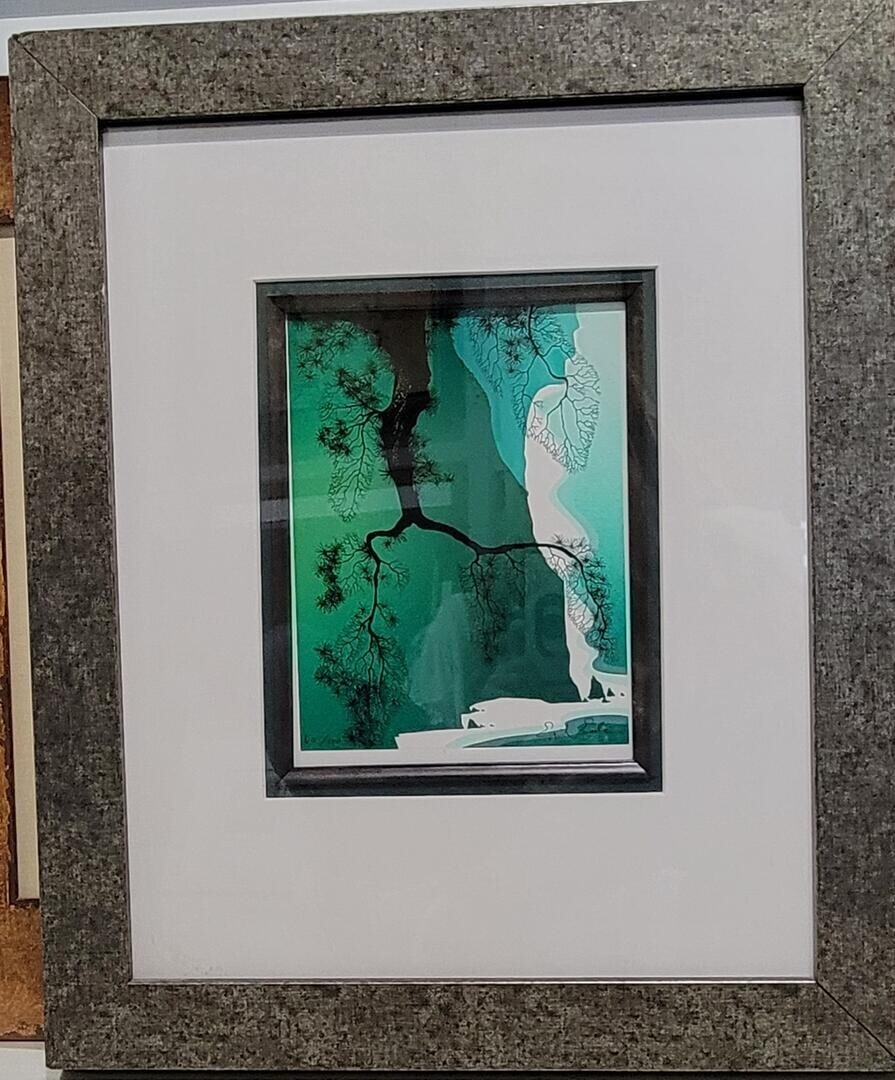 Eyvind Earle, «Jewel Coast» 60/140 Lithograph print, Framed