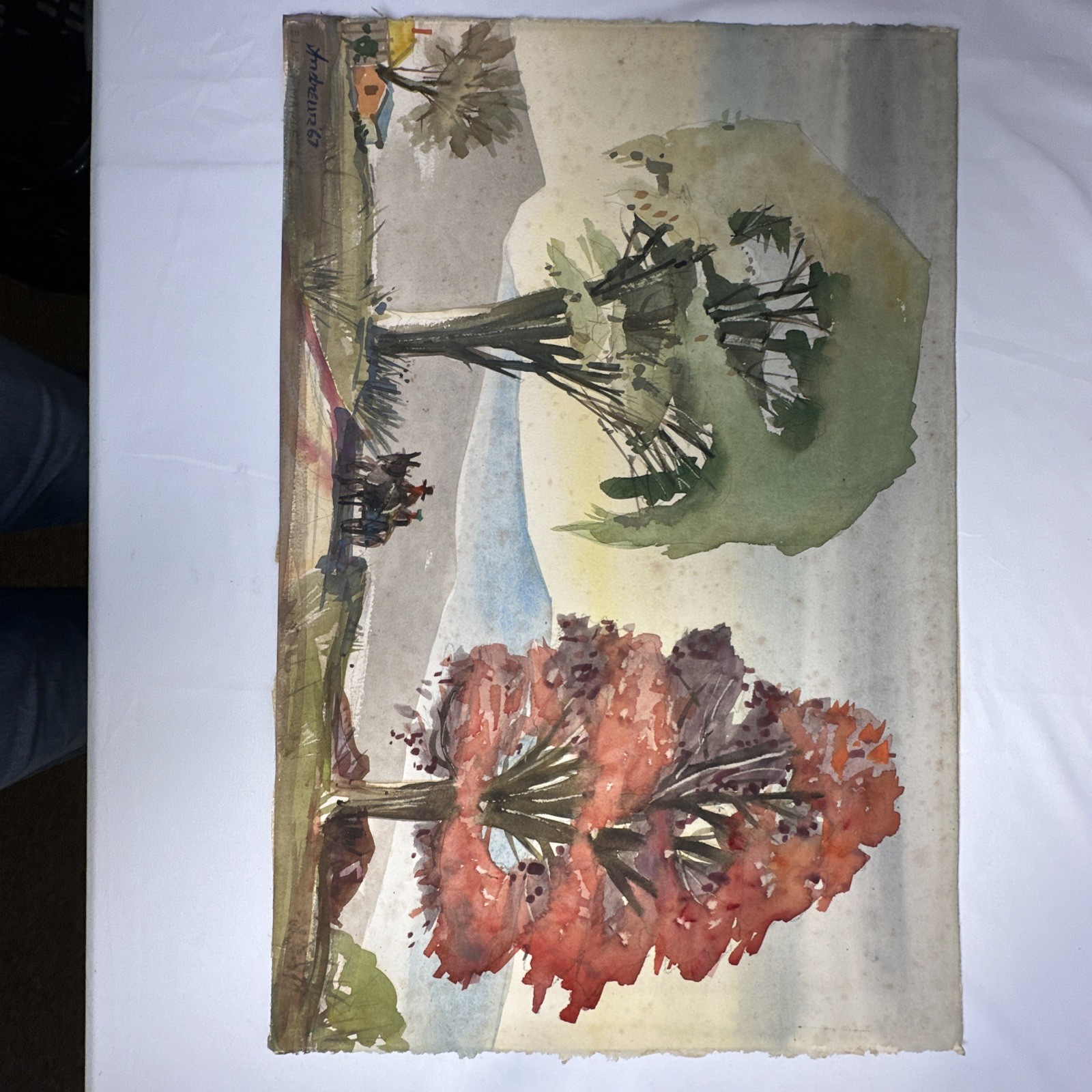 Group Of Two Watercolor Landscape Paintings 14 3/4” By 22 1/8” In Size Each