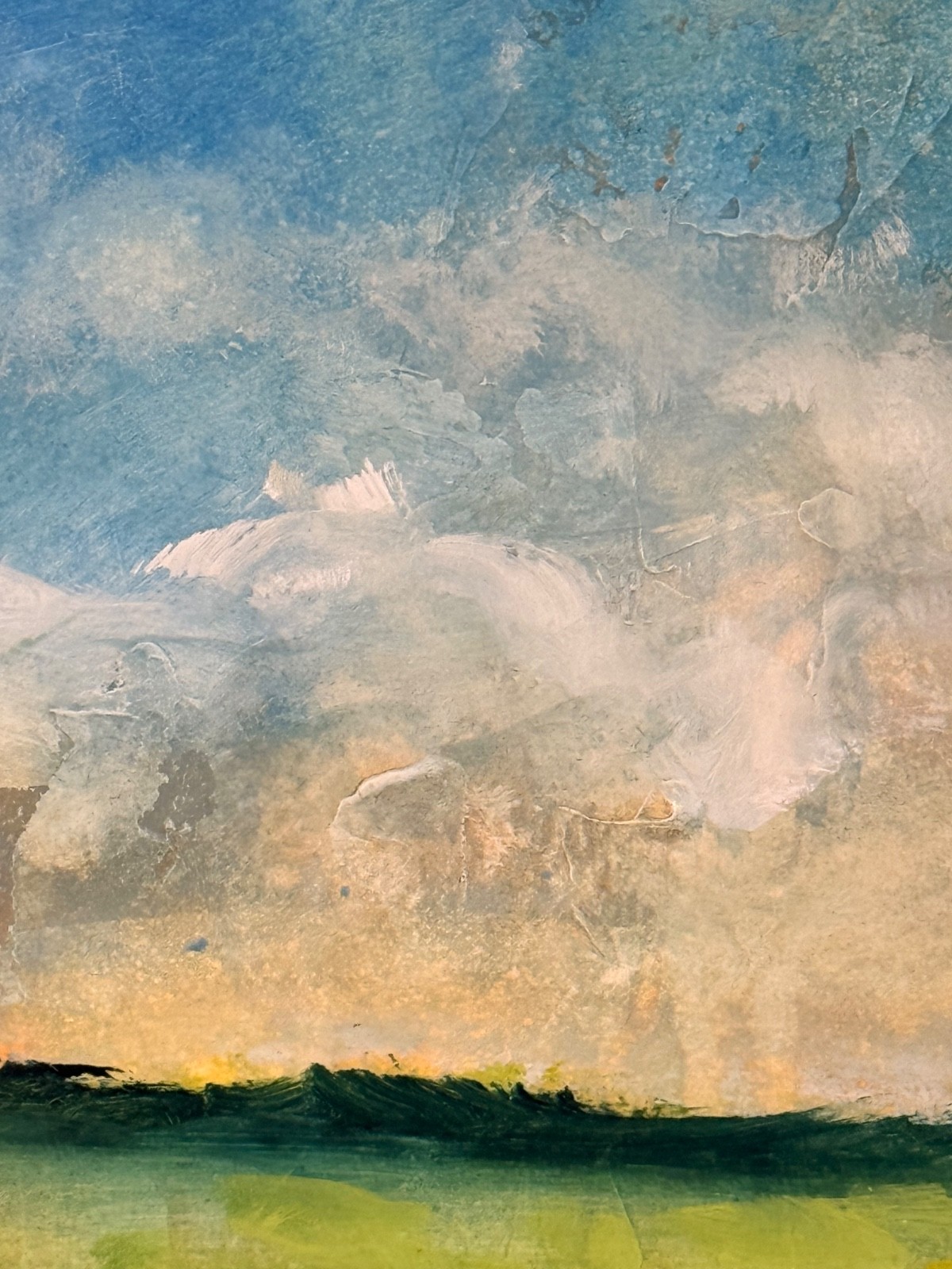 Contemporary Abstract Landscape Painting Textured Cotton Paper 12×16 R Stevens