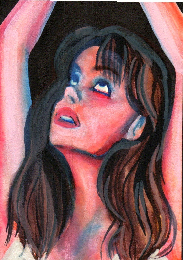 ACEO Original Acrylic Painting Portrait 2.5″ x 3.75″