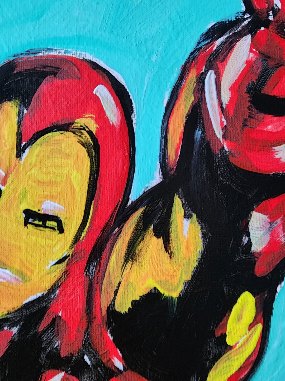 Abstract Expressionism Original Painting Iron Man 14×11 Fine Art Canvas Decor