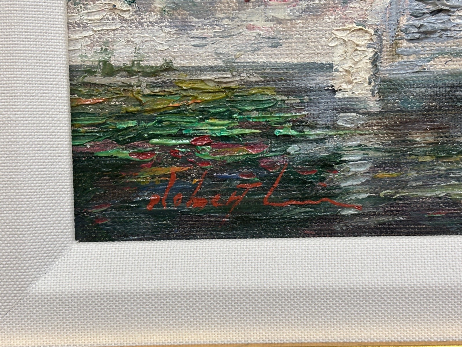 Robert Lui «Summer Reflections» Hand Signed Framed Original Oil Flowers Art New!