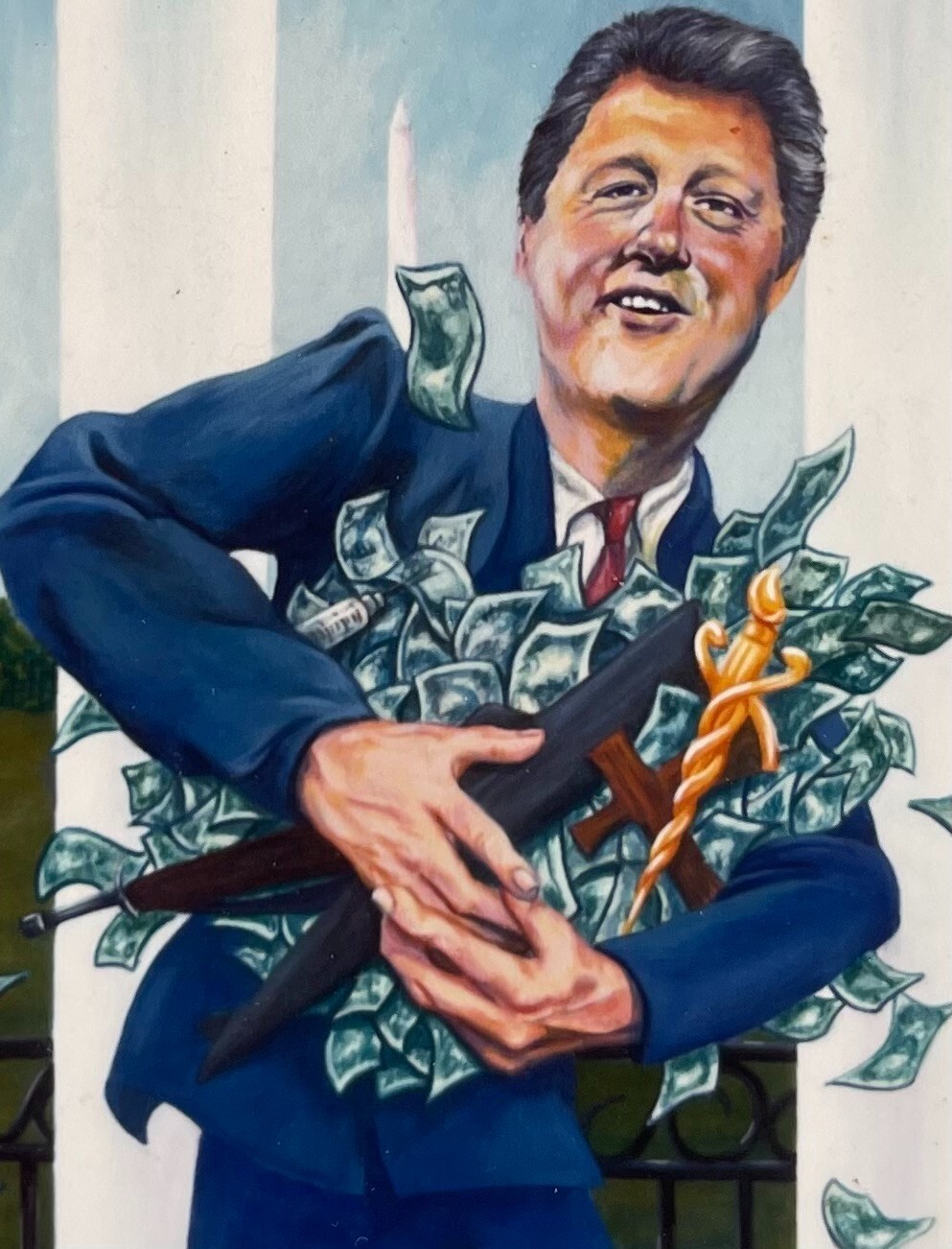KATIA KARLOFF Illustration PRINT Signed PRESIDENT CLINTON WHITEHOUSE with CASH