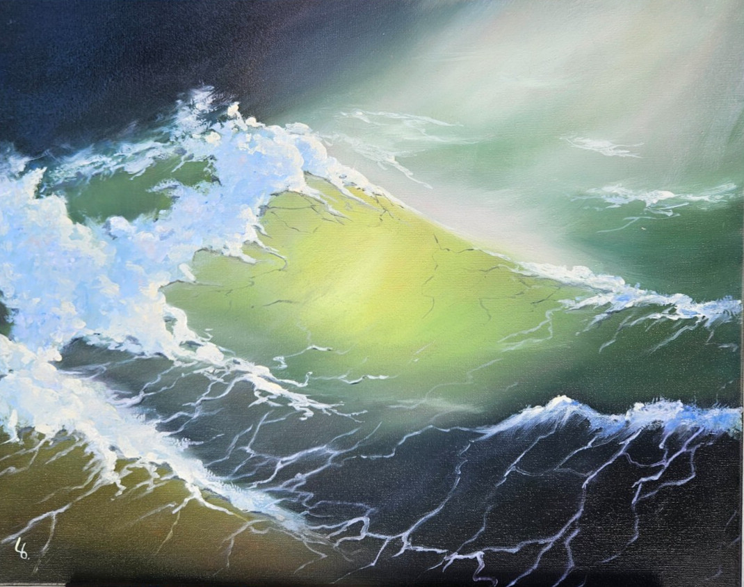 Seascape Wave Original Oil Painting on Canvas Ocean Wall Art