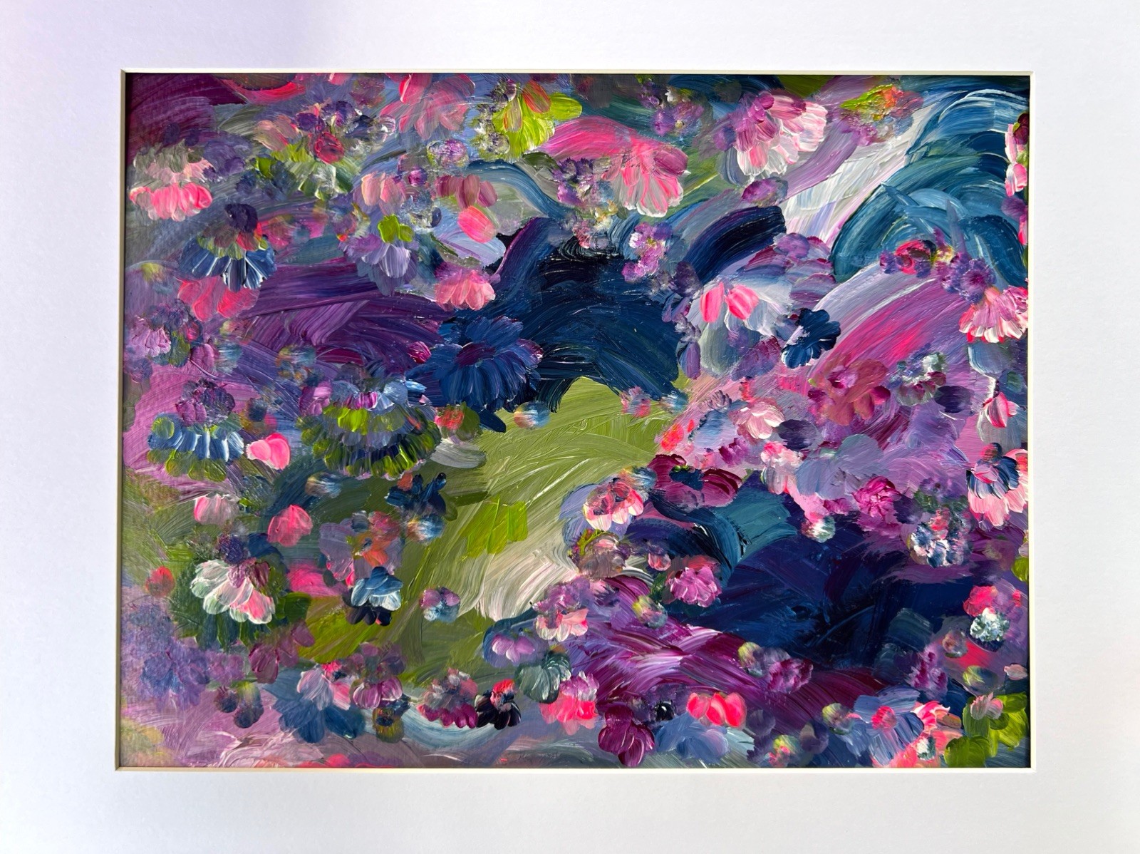 Painting Abstract Original Acrylic Matted 11×14 Modern Colorful Art Jimarieart