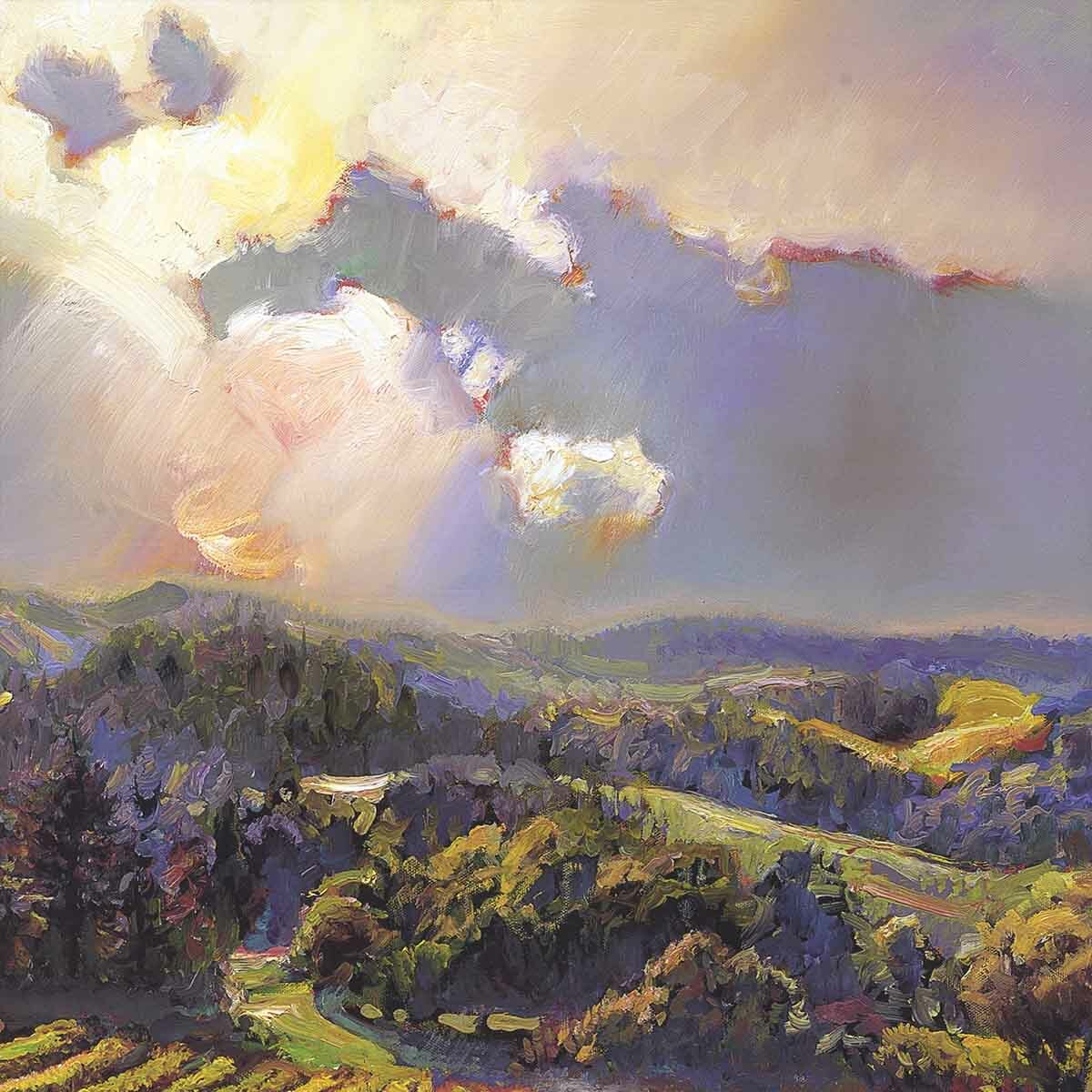 40W»x30H» APPROACHING HEAVEN by BROOKS ANDERSON -STAIRWAY FIELD OF DREAMS CANVAS