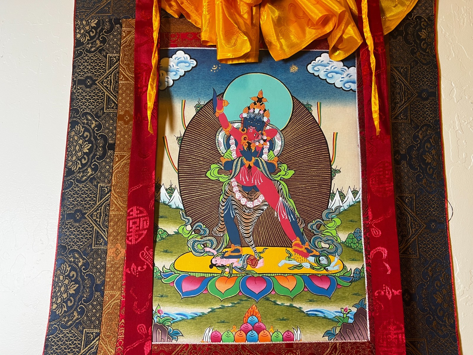 Chakrasamvara Vajravarahi Thangka 11×14 original Hand painted Thanka fabric