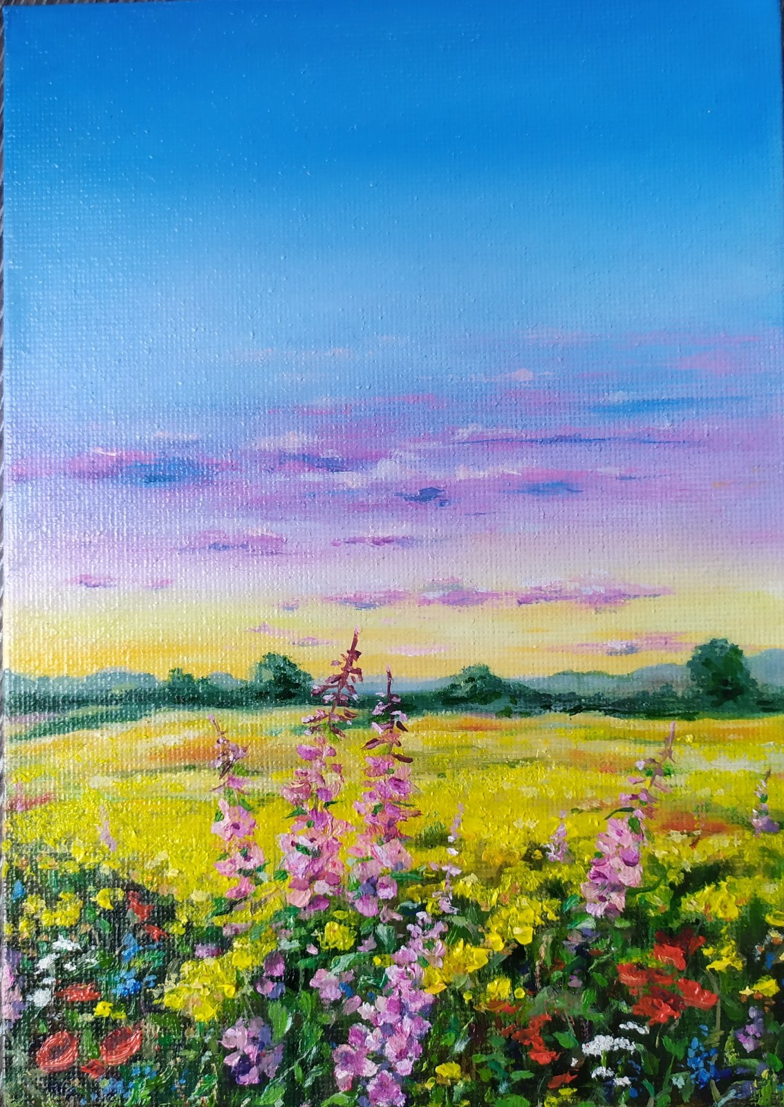Pink Dreams Flower Painting Original Floral Impressionism Collectible Art