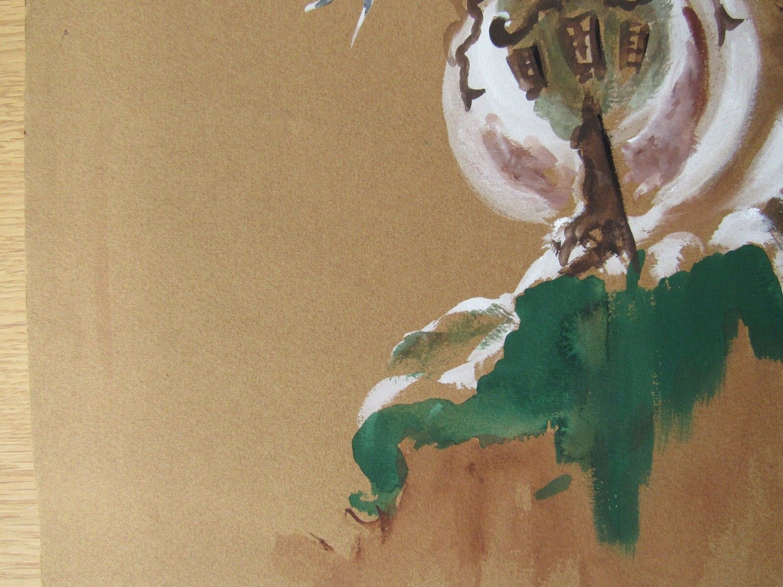 Opera Decor Gouache Drawing Signed by Jacques André Brégère set design painting