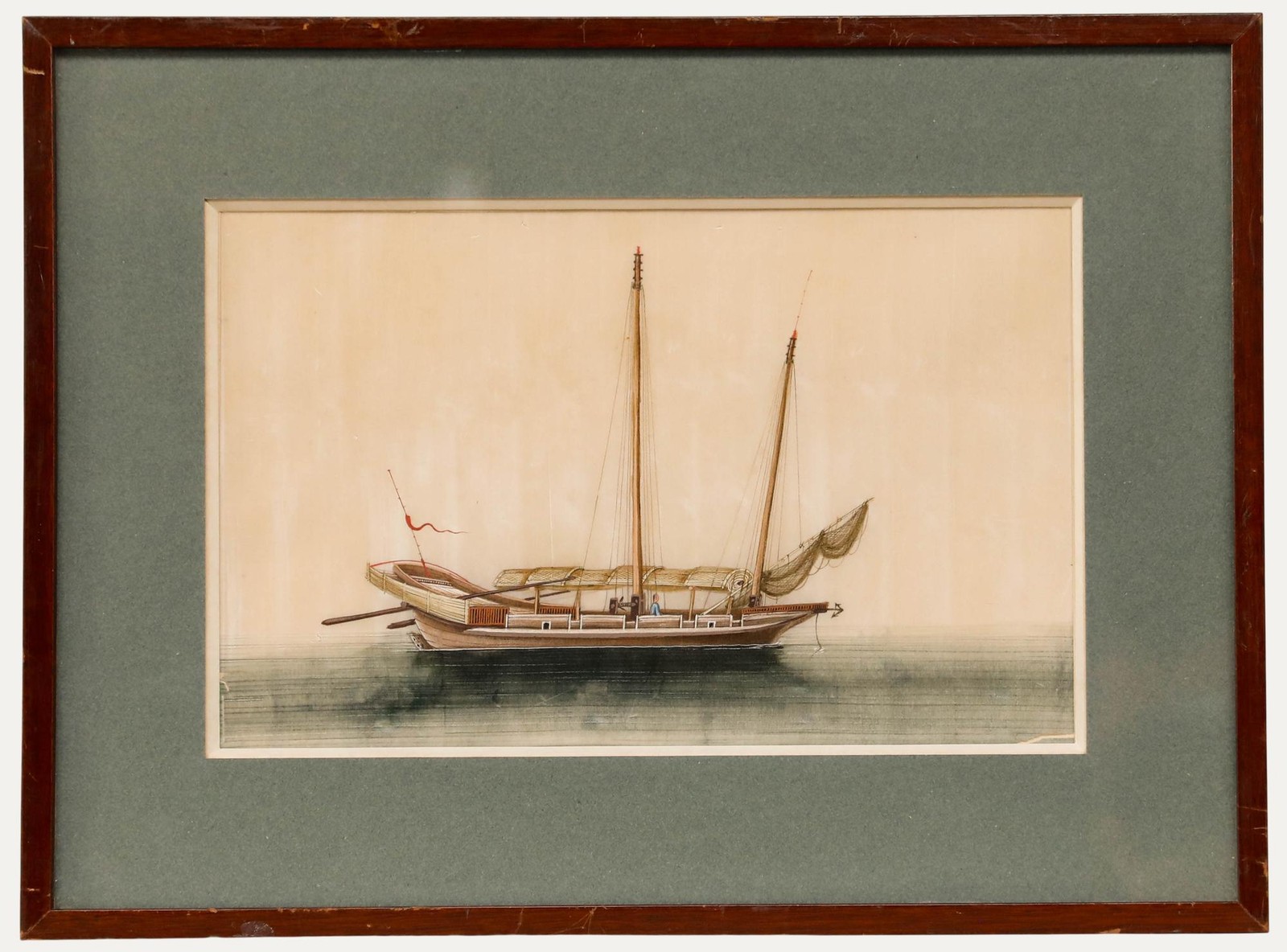 Chinese School 19th Century Watercolour – Coastal Junk