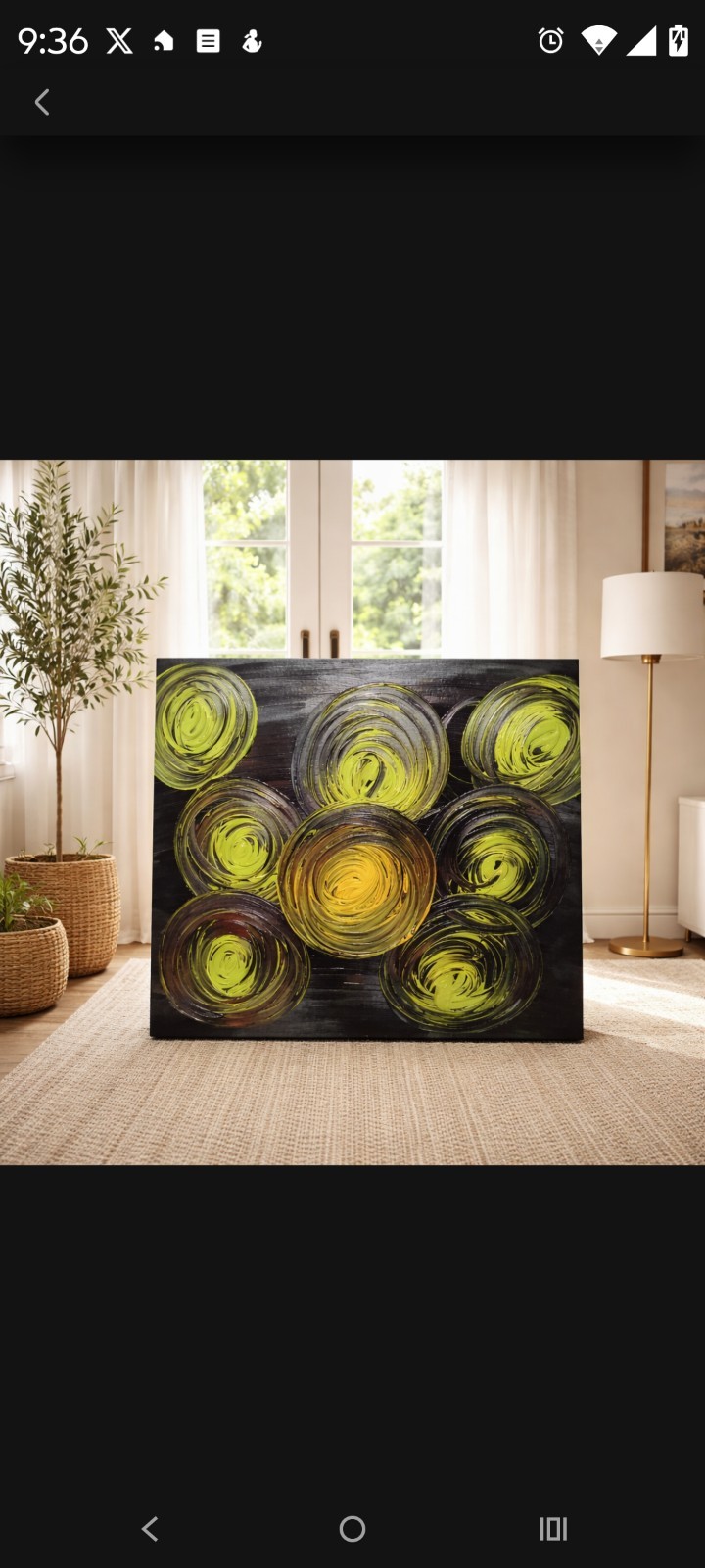 Trey Coppland, Green Light Abstract Acrylic Painting, Medium, 2026 Signed
