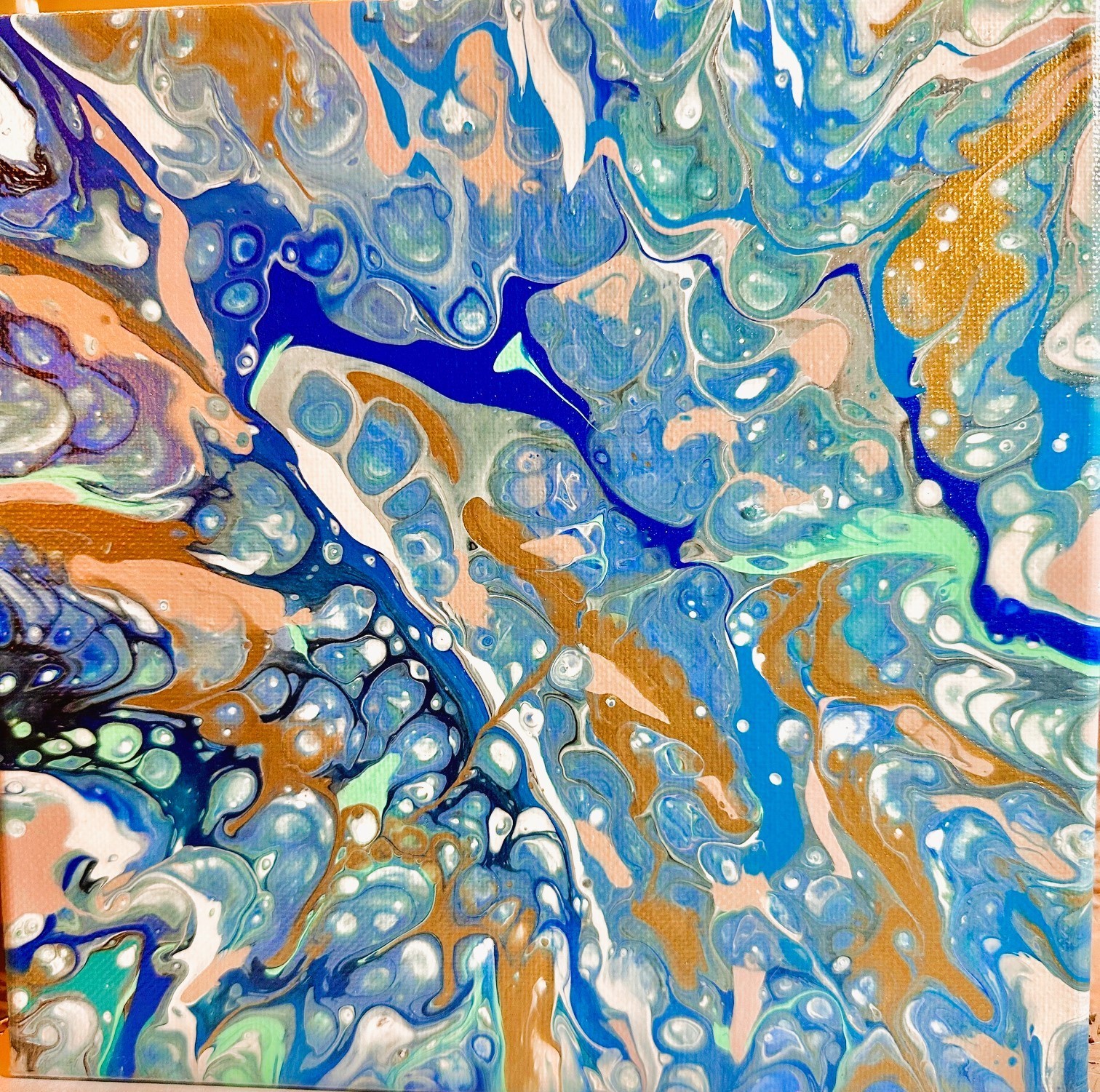 Original Acrylic 8″x8″ Canvas Art OOAK (One of a Kind) Auto, Date, Numbered 1/1