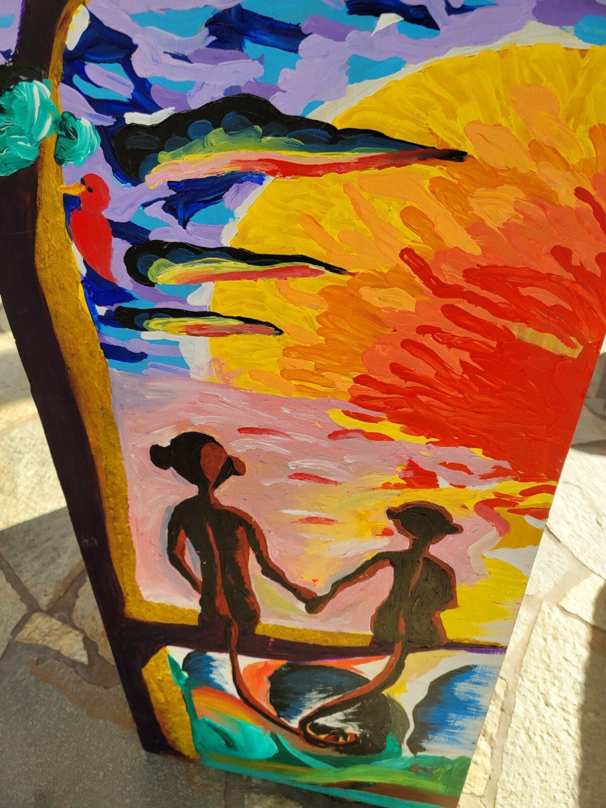Hand Painted Artist Studio Crafts Chest Mural Graffiti Surreal Art Cubist Disney