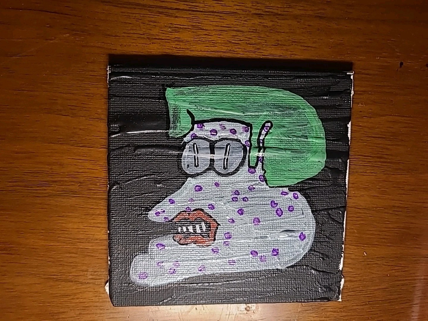 Original Painting Joker Pox Upon Canvas Black Night Villian Comics DC Batman One