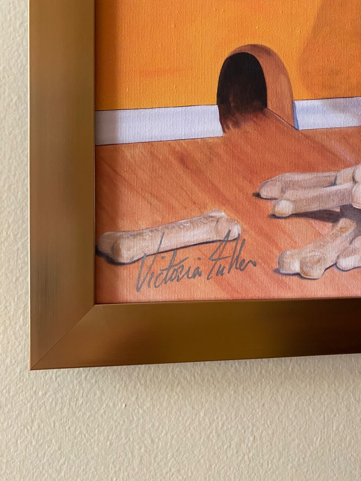 🔥Dog Bone Framed Giclee on Canvas by VICTORIA FULLER Ltd. Ed. 314/350!