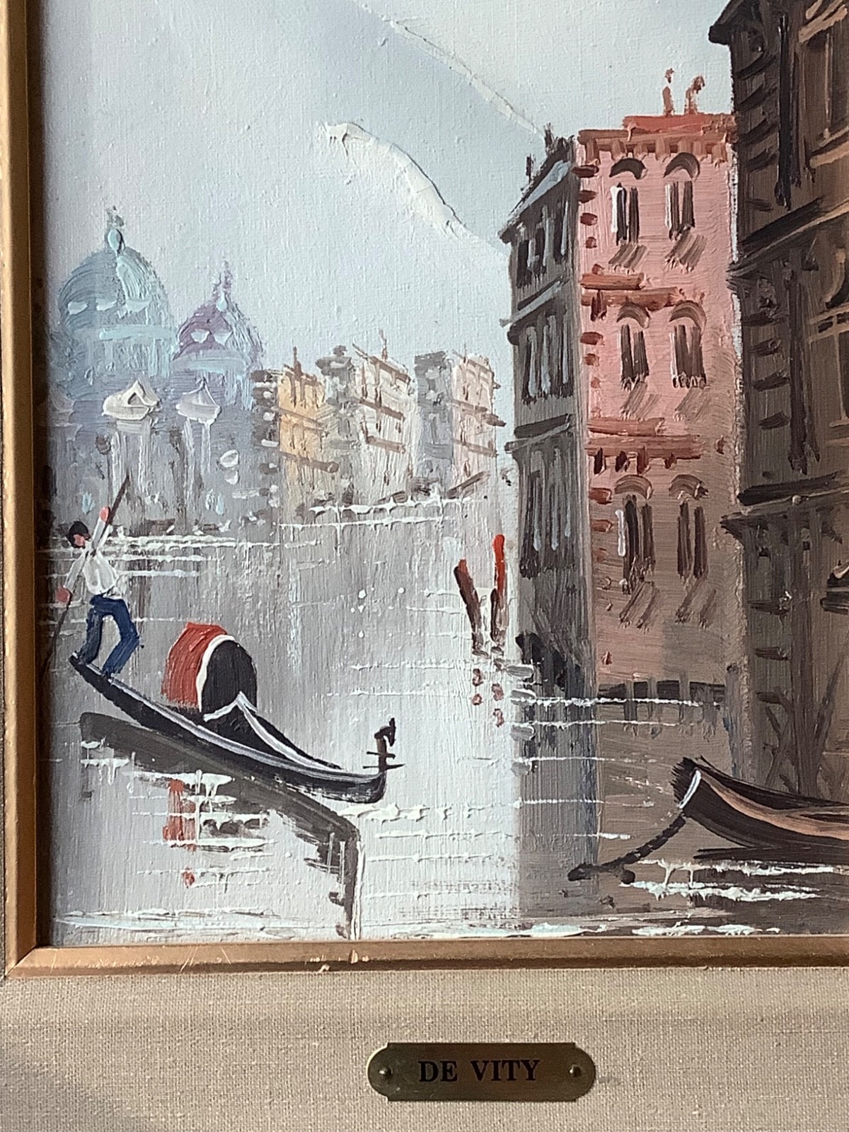 ANTONIO DE VITY IMPRESSIONIST SIGNED PAINTING GONDOLIER