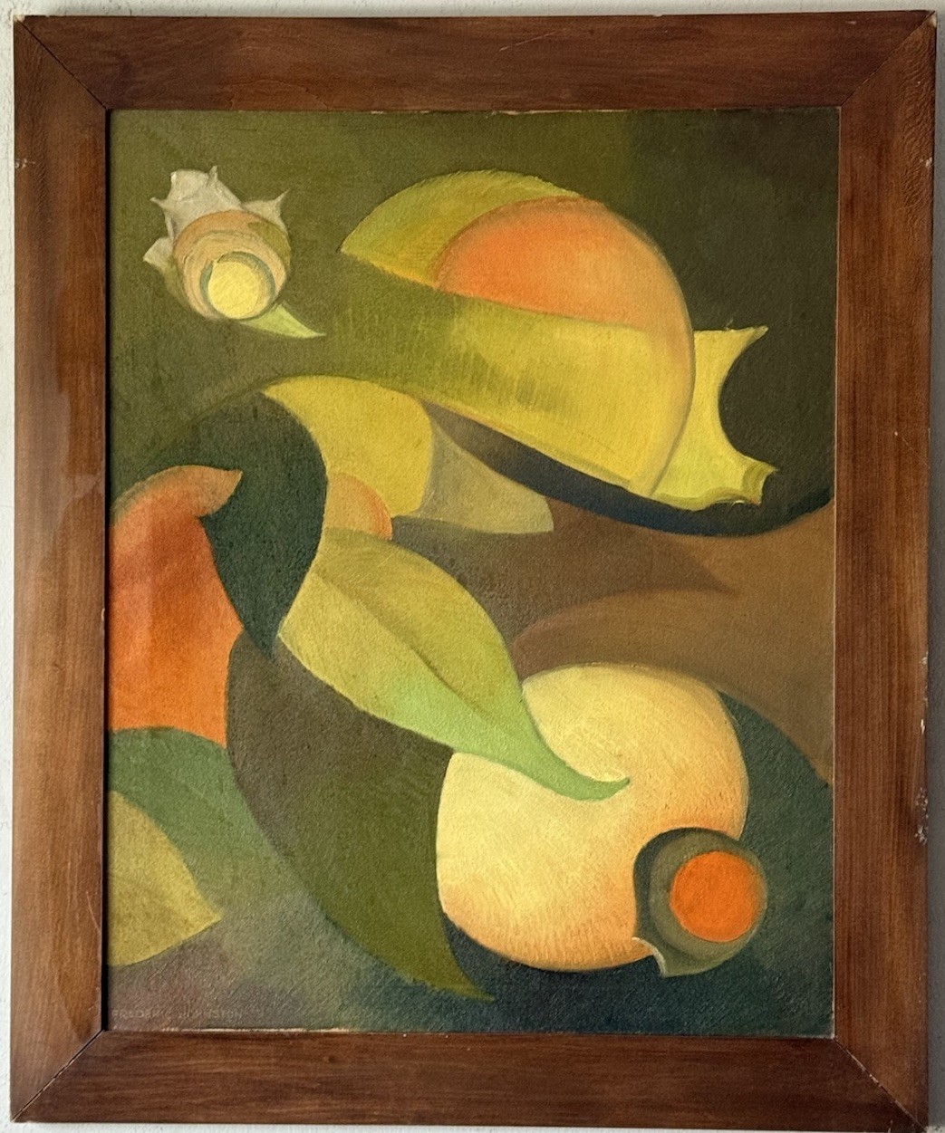 FREDERIC JOHNSTON ANTIQUE MODERN ART ABSTRACT OIL PAINTING OLD VINTAGE 1936 RARE