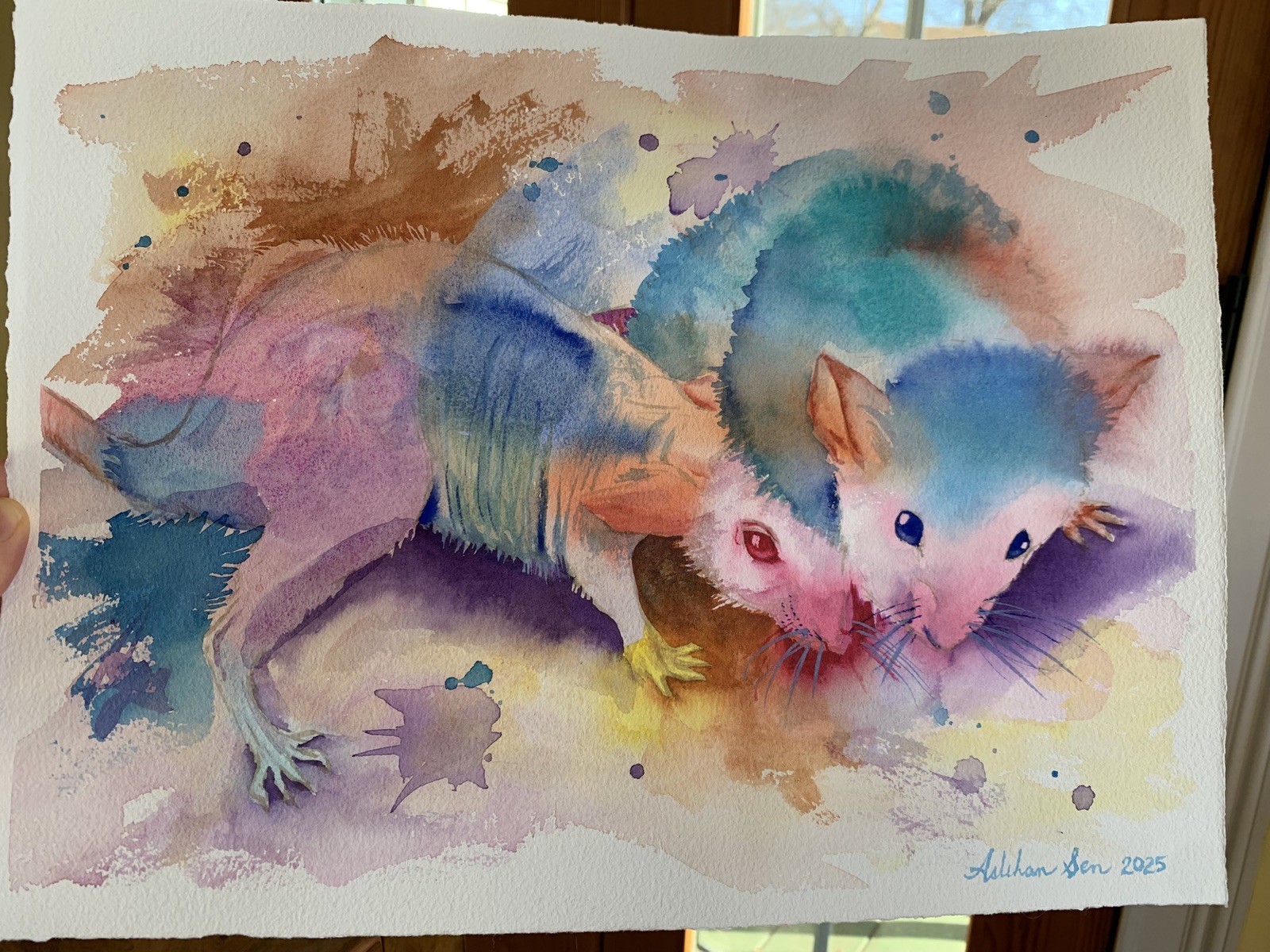 Custom pet portrait commission original watercolor painting sympathy gift art