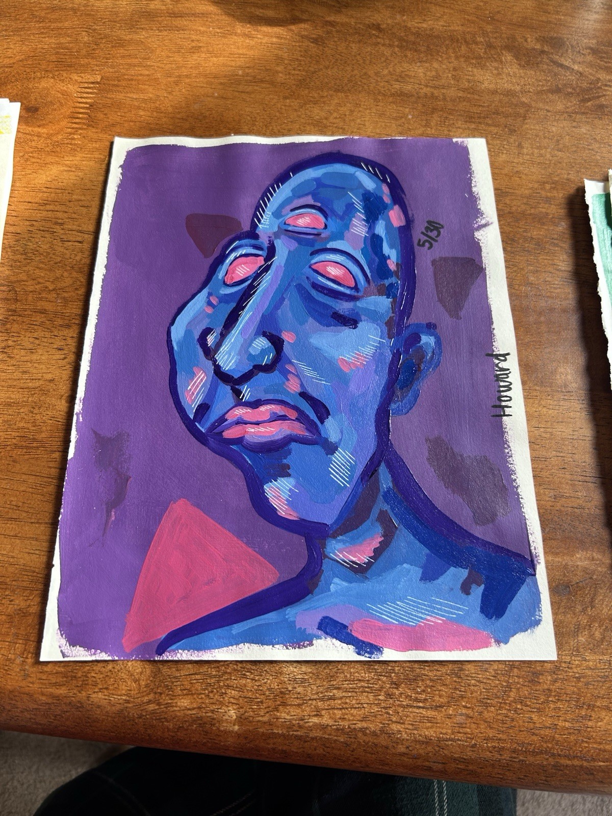 Original Painting On Paper Acrylic 9×12 Portrait