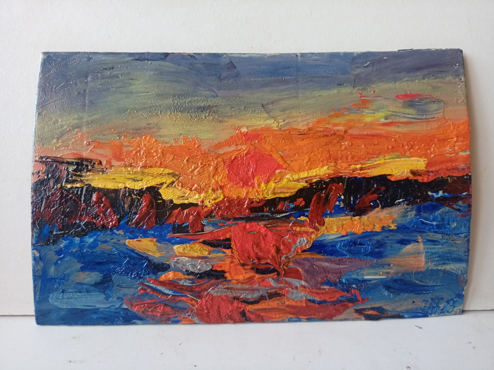 Evening Impasto Painting Original Art Impression Oil Painting 6 x 9 in