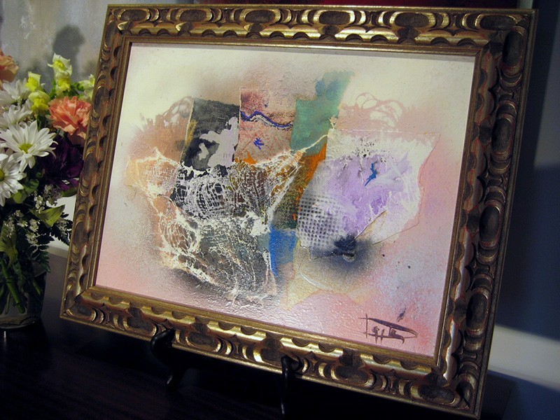 Laszlo Dus «Untitled composting» Mixed Media Acrylic painting on Canvas – 1991