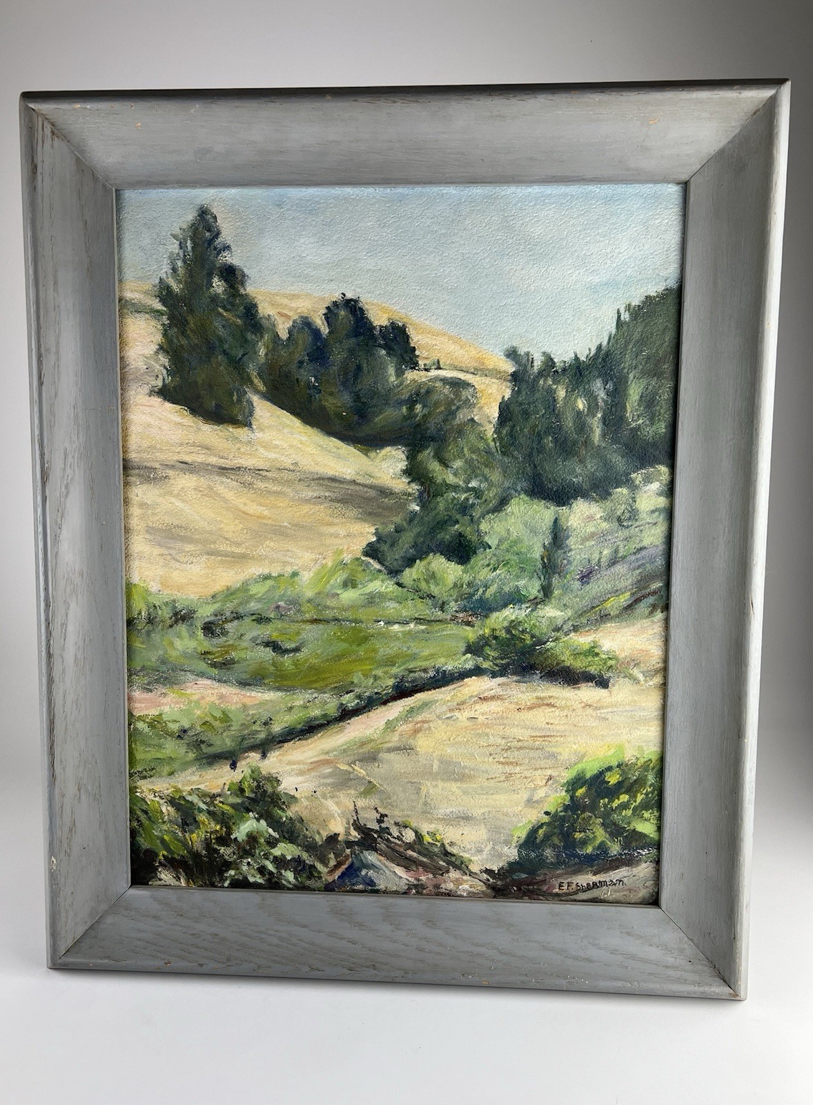 1959 Oil Painting on Board Listed Illinois California artist Edith F Sherman