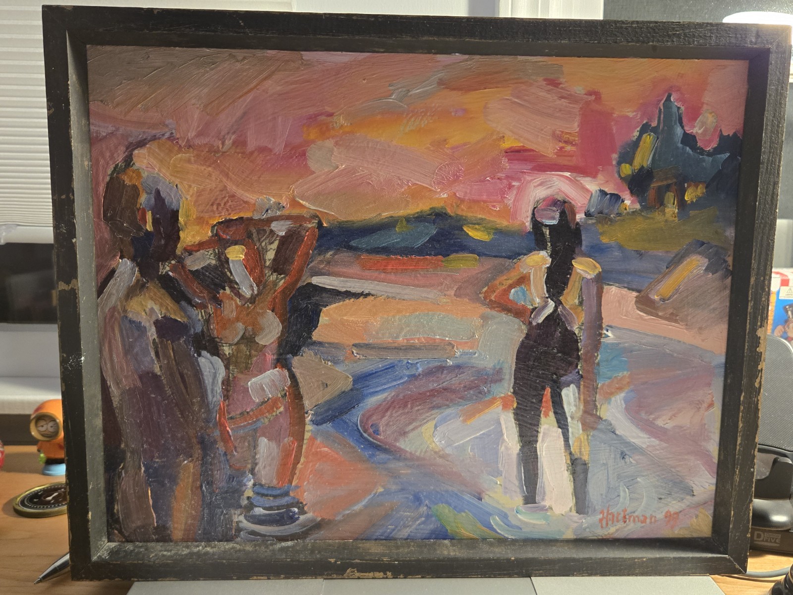 Oil Painting On Wood Panel By James Hartman ‘The Bathers’ 1999 12″ X 15″