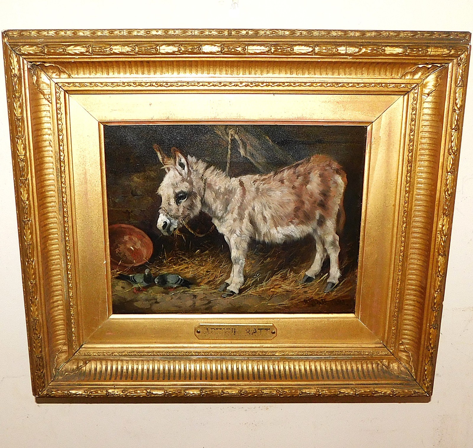 Portrait of a Donkey in a Stable by Arthur Batt