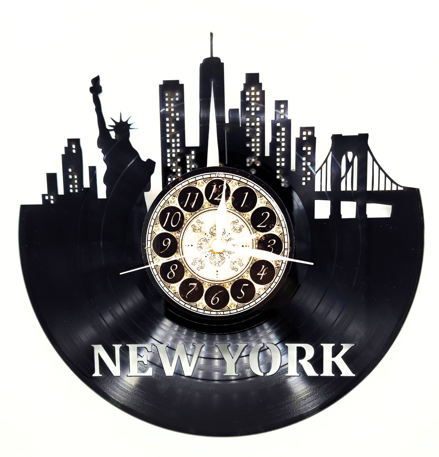 NEW YORK CITY | Vinyl Record Clock | NY Skyline Wall Art Gift | FREE SHIPPING