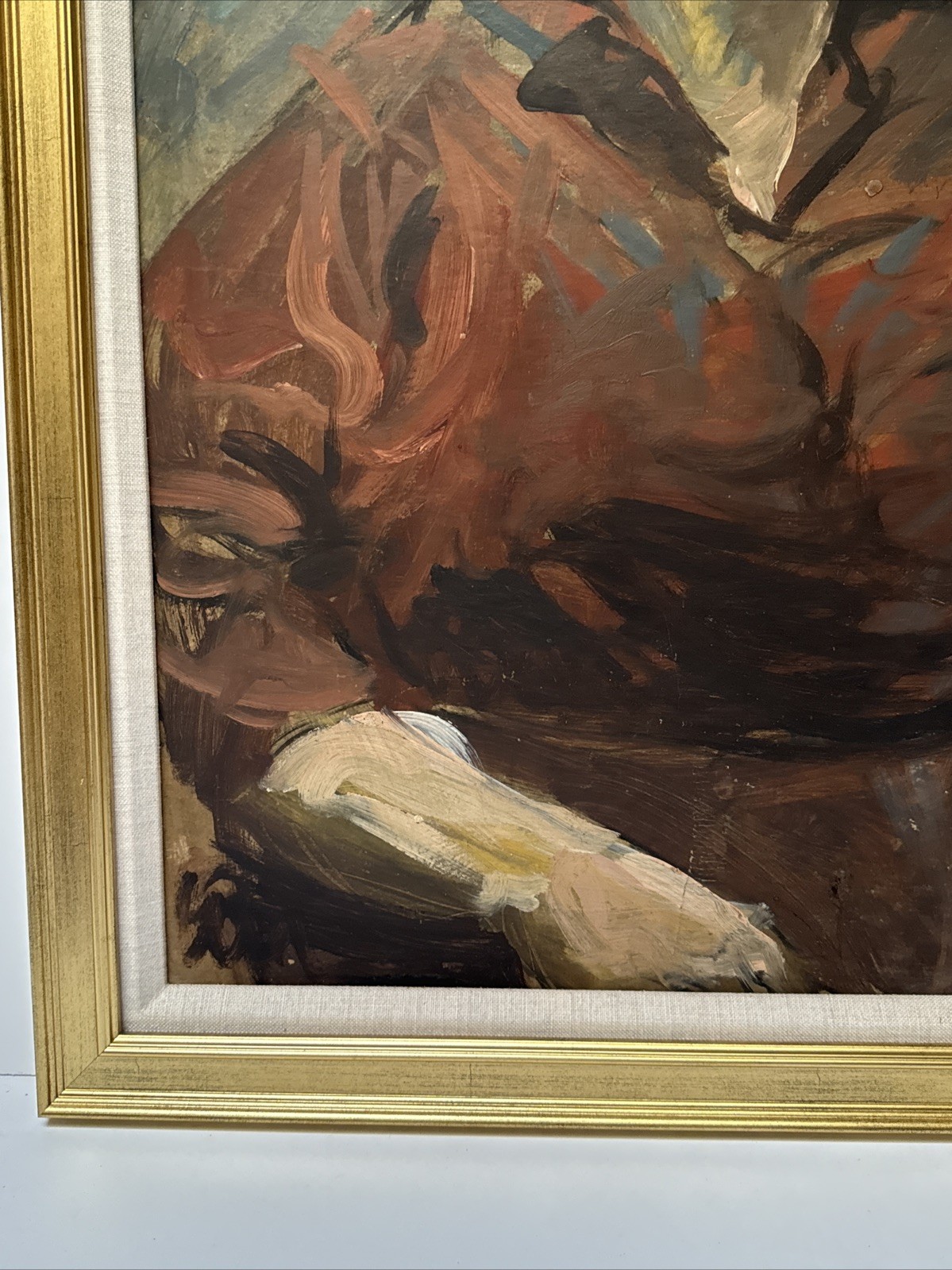 Antique Expressionist Painting Portrait Woman Women Female Model Mystery Artist
