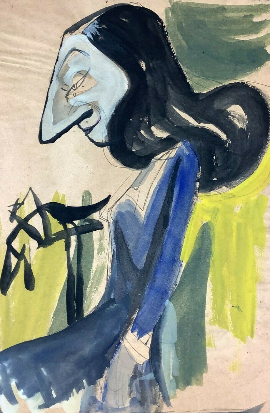 Juan David. Painting. Untitled, ca 1972. Mixed media on paper on cardboard